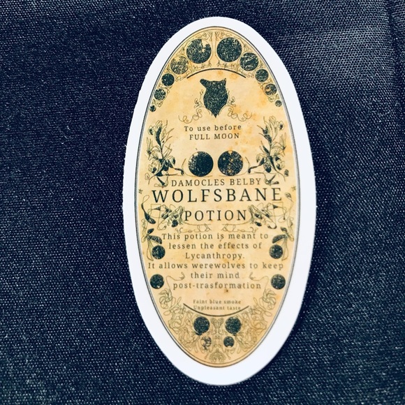 WolfsBane Witchy Sorceress Supreme Potion B0ttle Label Sticker - Picture 2 of 8